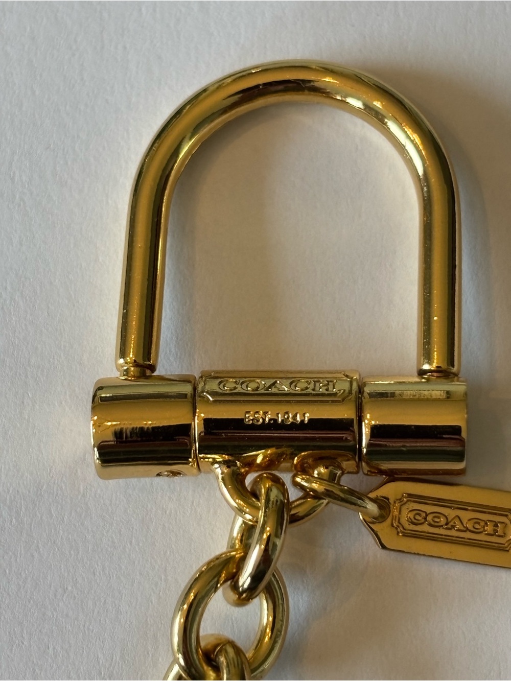 Coach Legacy Gold Multicolor Heart Striped 3D Puffy Key Fob Bag Charm Keychain - Picture 3 of 4